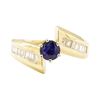 Image 2 : 1.31 ctw Blue Sapphire and Diamond Ring - 14KT Yellow Gold