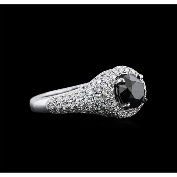 2.45 ctw Black Diamond Ring - 18KT White Gold