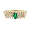 Image 2 : 0.50 ctw Diamond and Emerald Ring - 14KT Yellow Gold