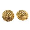 Image 1 : Chanel Gold CC Round Disc Earrings