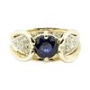 Image 2 : 2.24 ctw Round Brilliant Blue Sapphire And Diamond Ring - 14KT Yellow And White