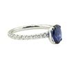 Image 1 : 1.78 ctw Sapphire and Diamond Ring - 14KT White Gold