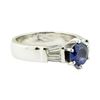 Image 1 : 1.62 ctw Round Brilliant Blue Sapphire And Diamond Ring - Platinum