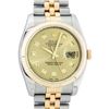 Image 1 : Rolex Mens New Style 18K Yellow Gold And Stainless Steel Factory Champagne Diamo