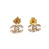 Image 1 : Chanel Gold CC Rhinestone Earrings