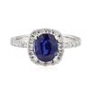 Image 2 : 1.98 ctw Sapphire and Diamond Ring - 14KT White Gold