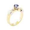 Image 4 : 1.16 ctw Blue Sapphire and Diamond Ring - 14KT Yellow and White Gold