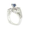Image 4 : 1.70 ctw Round Brilliant Blue Sapphire And Diamond Ring - 14KT White Gold