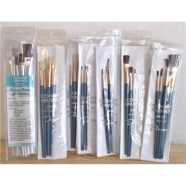 Duncan Ceramic Brushes - 10 Packages - Appear New - These have been discontinued