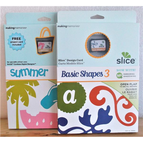 TWO Slice Design Cards - Summer and Basic Shapes 3 - Appear New