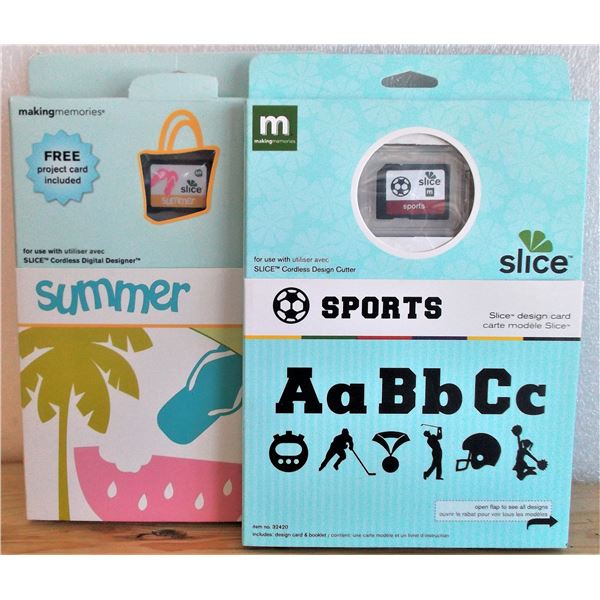 TWO Slice Design Cards - Summer and Sports - Appear New - Summer Box Damaged