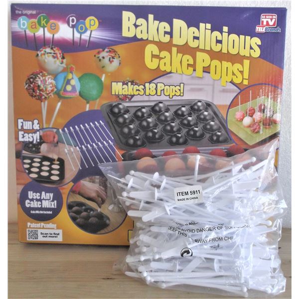 Cake Pop Pan and Reusable Cake Pop Sticks  with Extra Sticks - NEW
