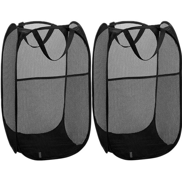 TWO Pack of Collapsible Laundry Hampers - Black - NEW , factory sealed package