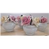 Image 1 : FOUR Bone China Miniature Flowers in Pots