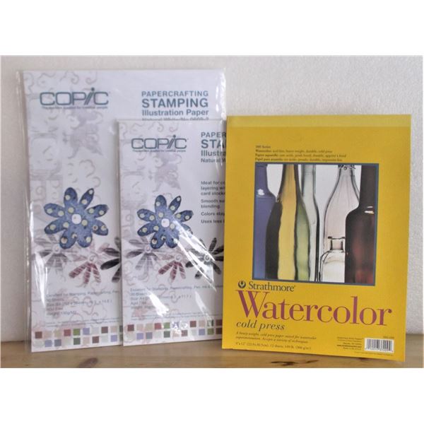 Copic Brand Paper in 2 Sizes (A4 & B4) and a Strathmore Watercolor Pad - Appear NEW