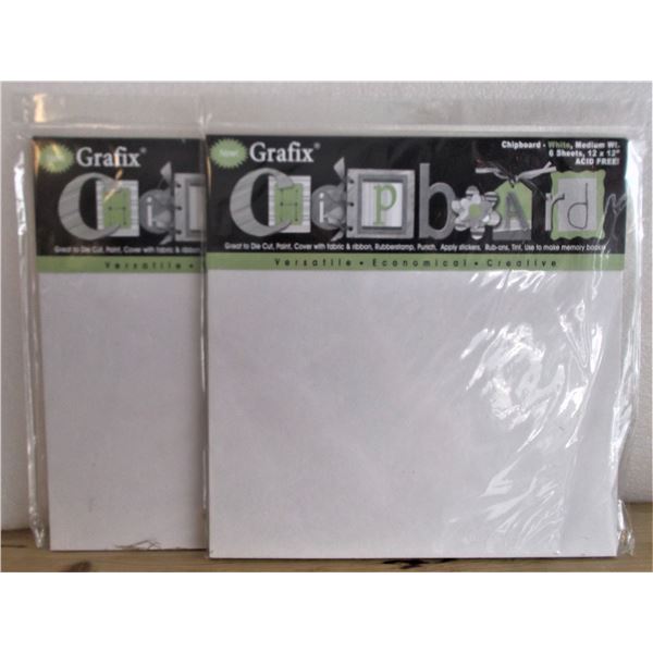 Grafix Brand Chipboard Sheets 12" by 12" - Two New Packages