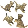 Image 1 : Four Small Brass Cats