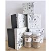 Image 2 : Five Matching Giftboxes and Two Bottles of Decorative Gold Crushed Stone