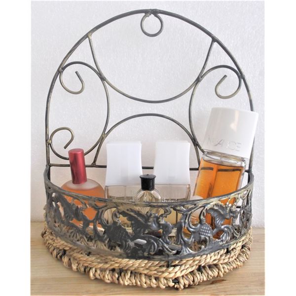 Metal and Wicker Wall Hanging - Includes Assorted Perfumes