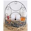 Image 1 : Metal and Wicker Wall Hanging - Includes Assorted Perfumes