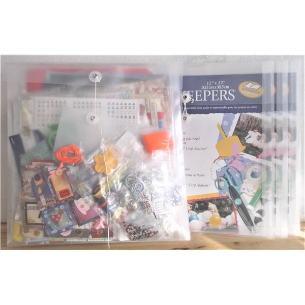 12" by 12" Craft Keeper with Scrapbooking Supplies and THREE Empty Craft Keepers