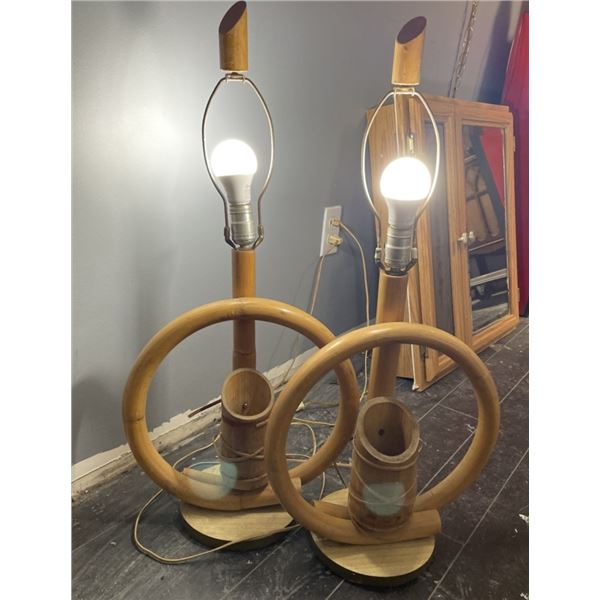 Two Matching Paul Frankl Style Art Deco Lamps , TESTED AND WORKING