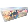 Image 3 : Shoebox Bin of Toys - Barbie Type Dolls,  Barbie Pencil Case (used, has some pen markings)