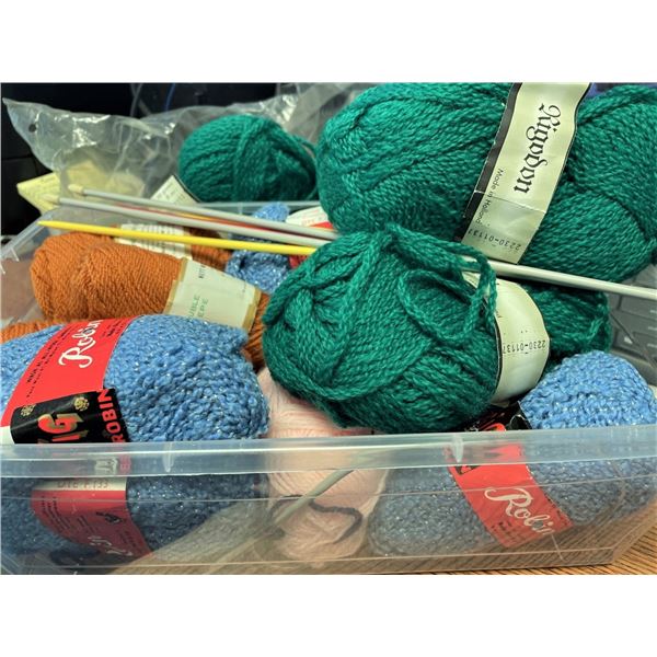 Shoebox Bin of Yarn