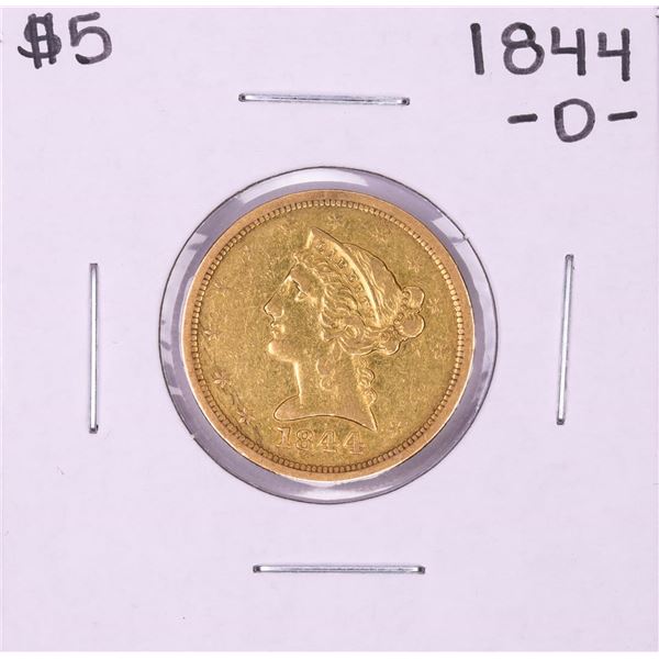 1844-O $5 Liberty Head Half Eagle Gold Coin