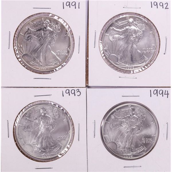 Lot of 1991-1994 $1 American Silver Eagle Coins