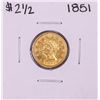 Image 1 : 1851 $2 1/2 Liberty Head Quarter Eagle Gold Coin