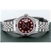 Image 6 : Rolex Ladies Stainless Steel Diamond & Ruby Datejust Wristwatch With Rolex Box