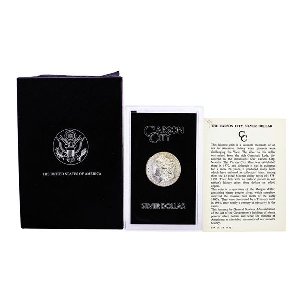 1883-CC $1 Morgan Silver Dollar Coin GSA Hoard with Box & COA