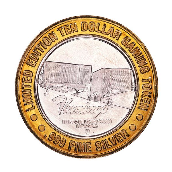 .999 Silver Flamingo Laughlin Nevada $10 Casino Limited Edition Gaming Token