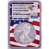Image 1 : 2019-W $1 Proof American Silver Eagle Coin NGC PF70 Ultra Cameo Congratulations Flag