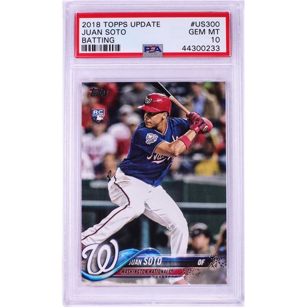 2018 Topps Update Batting Juan Soto MLB Card #US300 PSA Gem Mint 10