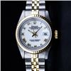 Image 1 : Rolex Ladies Two Tone White Roman Datejust Wristwatch