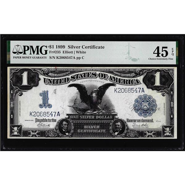 1899 $1 Black Eagle Silver Certificate Note Fr.235 PMG Choice Extremely Fine 45EPQ