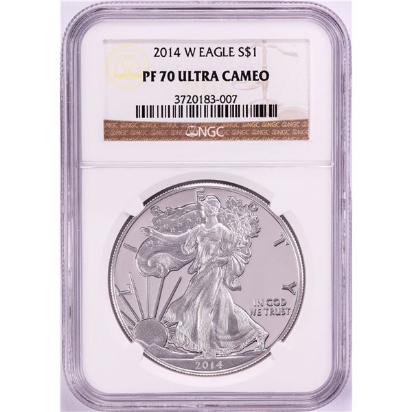 2014-W $1 Proof American Silver Eagle Coin NGC PF70 Ultra Cameo