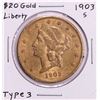 Image 1 : 1903-S $20 Liberty Head Double Eagle Gold Coin