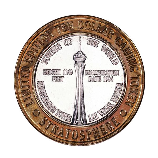 .999 Silver Stratosphere Las Vegas, Nevada $10 Casino Limited Edition Gaming Token