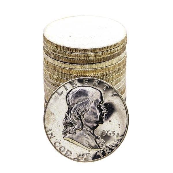 Roll of (20) Impaired Proof 1960-1963 Franklin Half Dollar Coins
