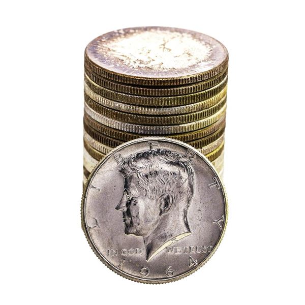 Roll of (20) Brilliant Uncirculated 1964 Kennedy Half Dollar Coins