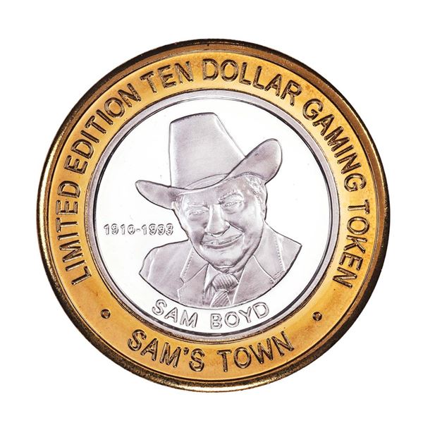 .999 Silver Sam's Town Las Vegas, Nevada $10 Casino Limited Edition Gaming Token