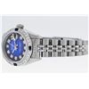 Image 7 : Rolex Ladies Stainless Steel Blue Vignette Diamond & Sapphire Datejust Watch