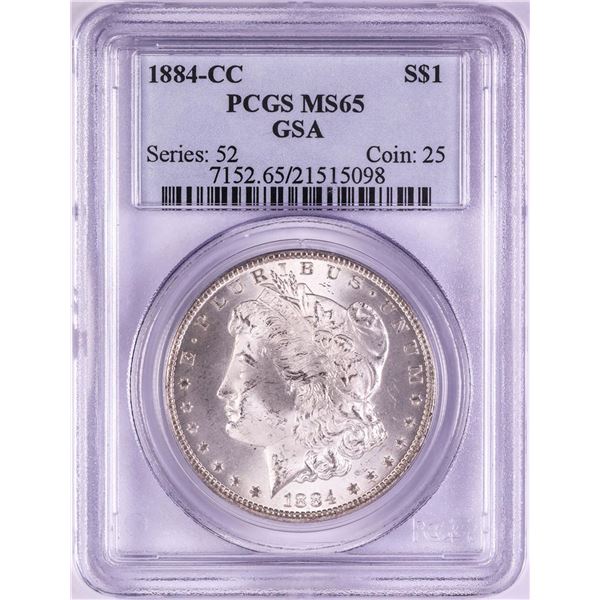 1884-CC $1 Morgan Silver Dollar Coin PCGS MS65