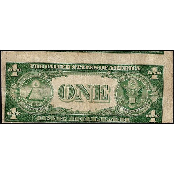 1935E $1 Silver Certificate Misaligned Back Printing Error Note