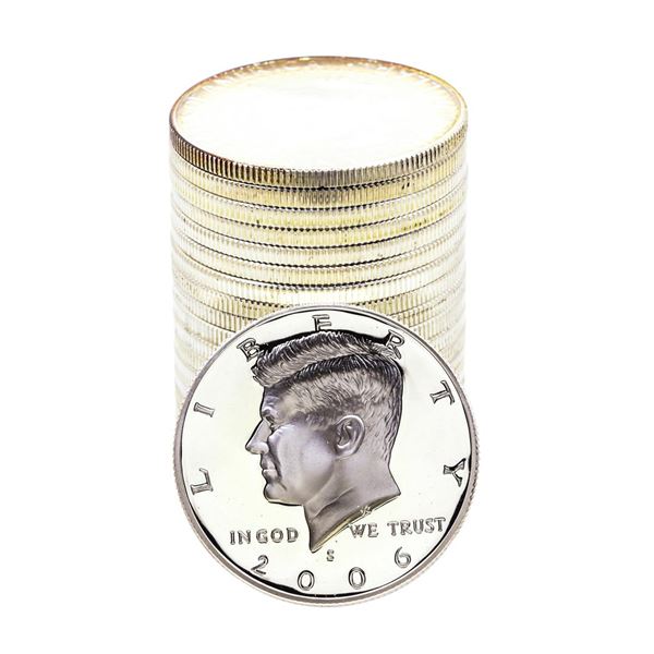 Roll of (20) Proof Silver 2006-S Kennedy Half Dollar Coins