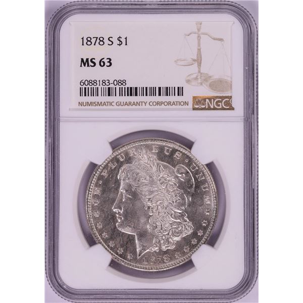 1878-S $1 Morgan Silver Dollar Coin NGC MS63
