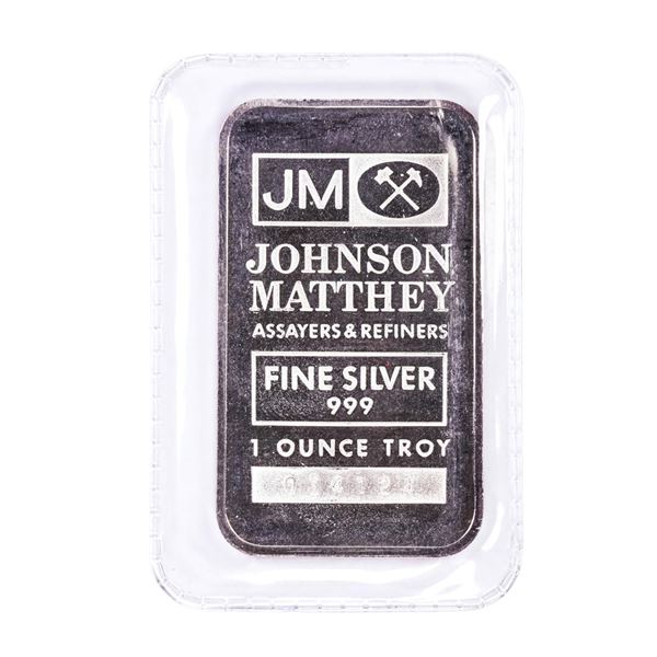 Vintage Johnson Matthey TD Bank 1 Troy Ounce .999 Fine Silver Bar